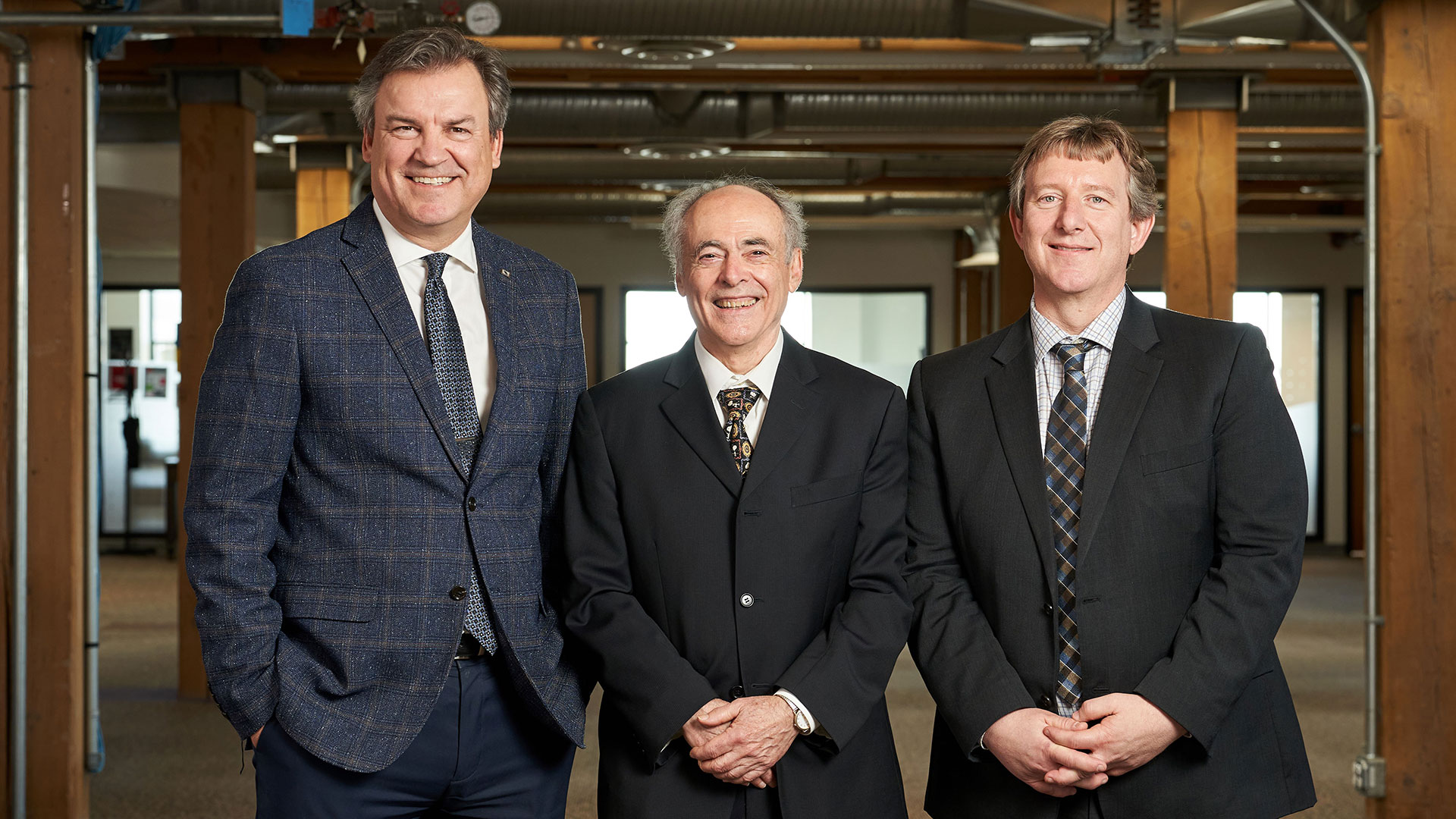 From left, Dr. James Schellenberg, Founder and CEO of Cubresa Inc., Dr. Frank Prato, Scientist at Lawson Health Research Institute and Lead of the Lawson Imaging research program, and  Dr. Gerald Moran, Head of Research for Siemens Healthineers Canada.