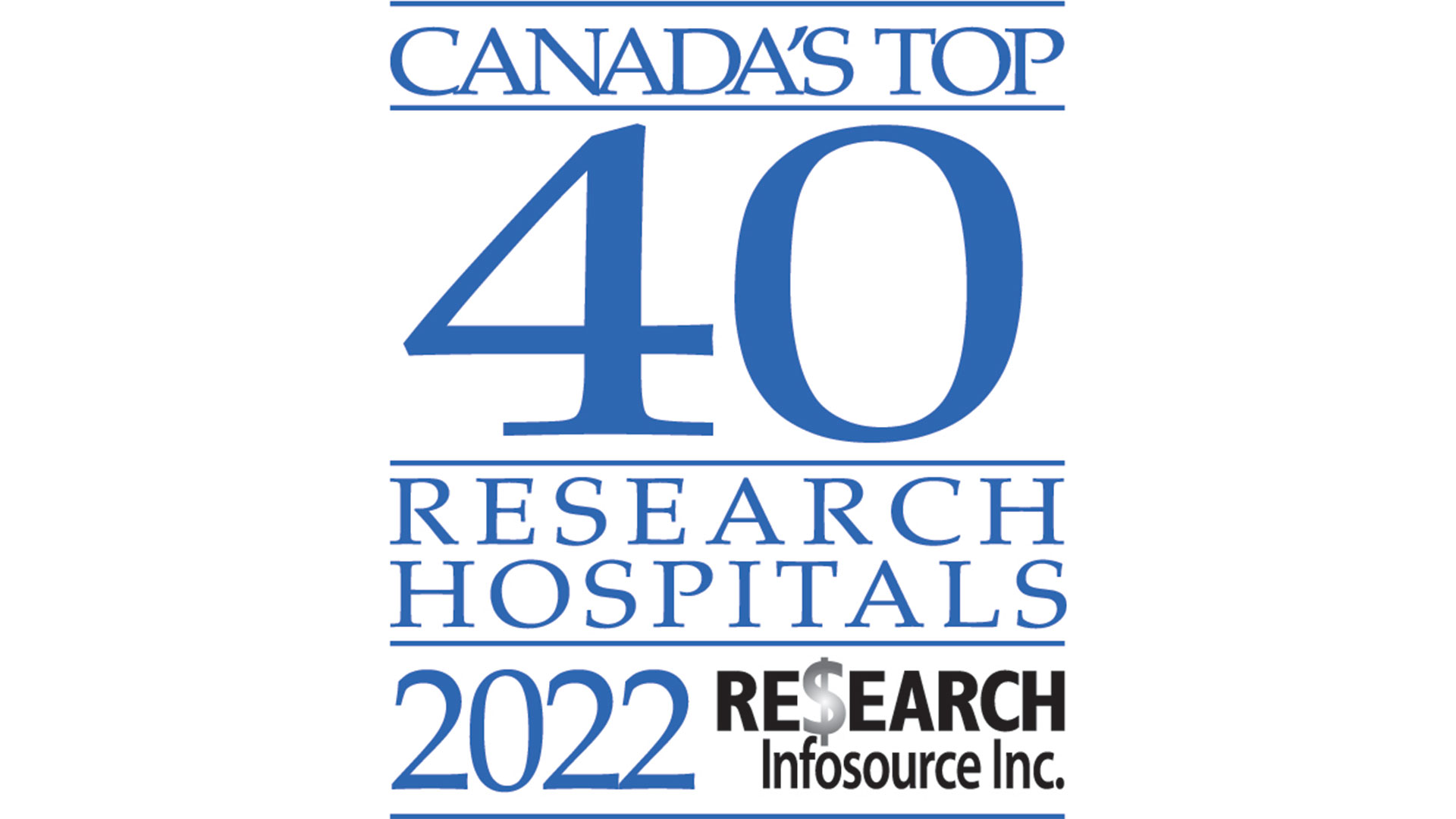 Canada's Top 40 Research Hospitals 2022 by Research Infosource