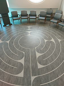 Photo of indoor labyrinth at Southwest Centre