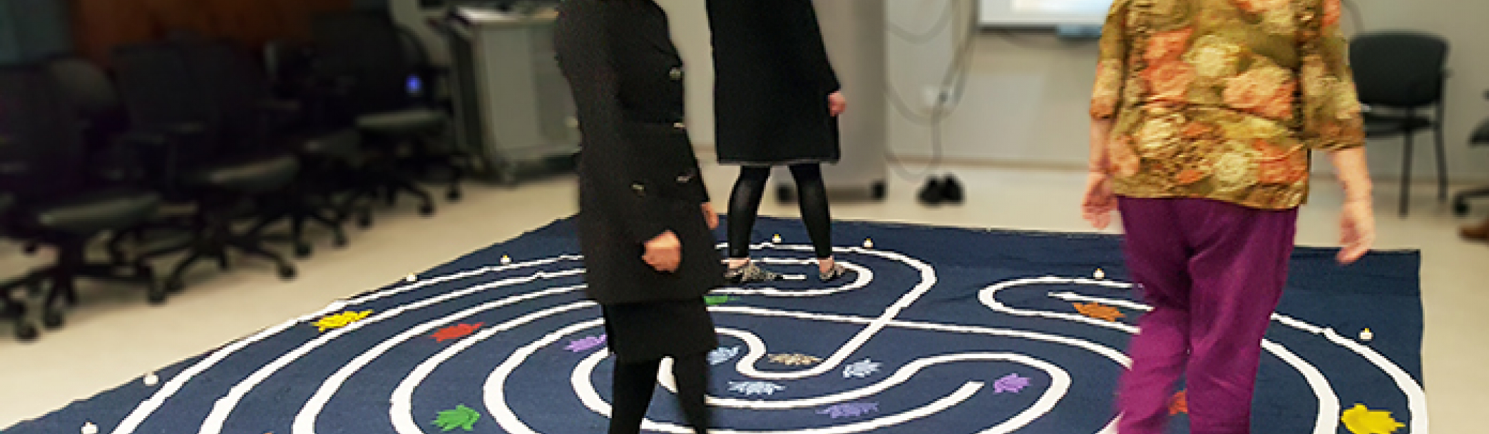 Attendees participating in a labyrinth walk.