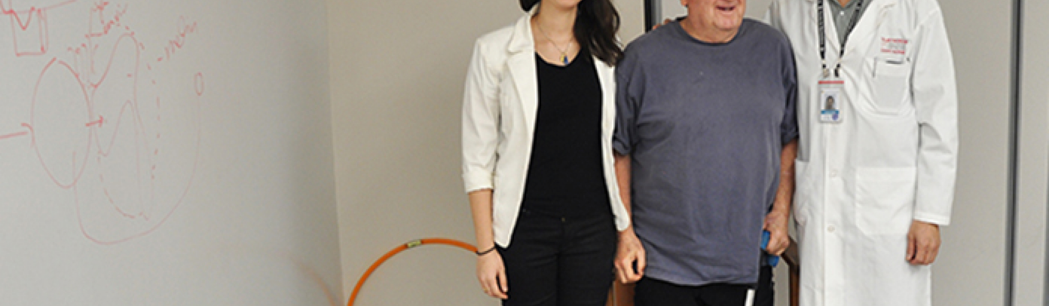 Olivia Samotus, PhD candidate; Larry Walleyn, research participant; and Dr. Mandar Jog