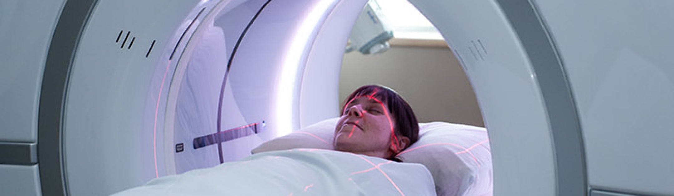 Woman getting a CT scan